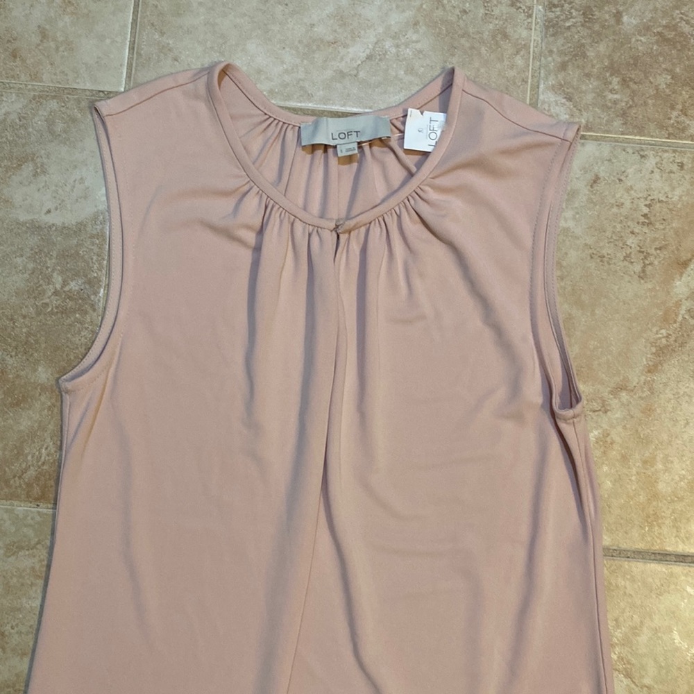 Ann Taylor Loft sleeveless top blush pink Small NWT